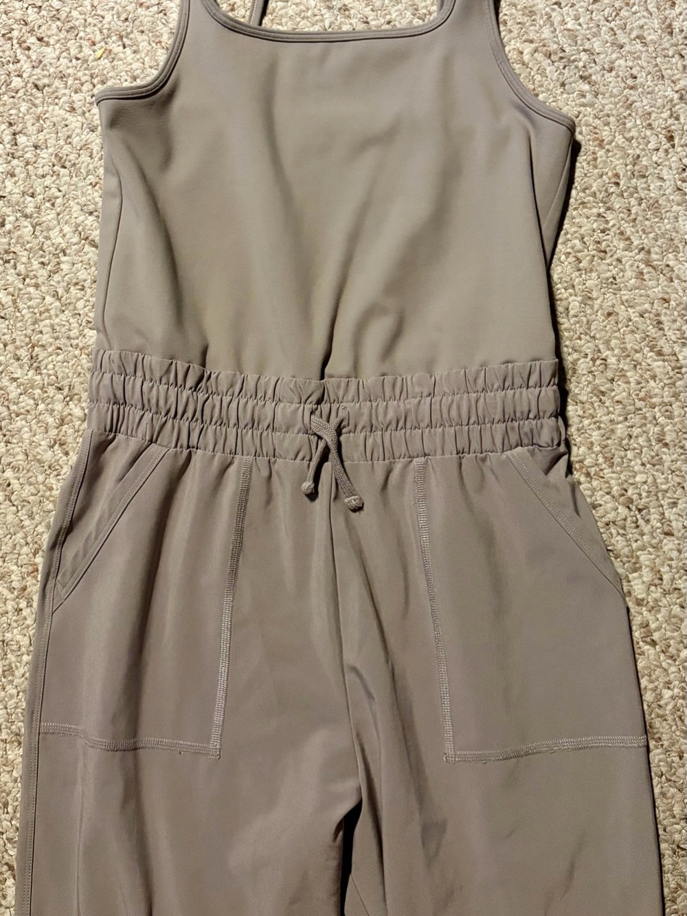 Abercrombie Kids YPB Taupe Jumpsuit with Drawstring Waist